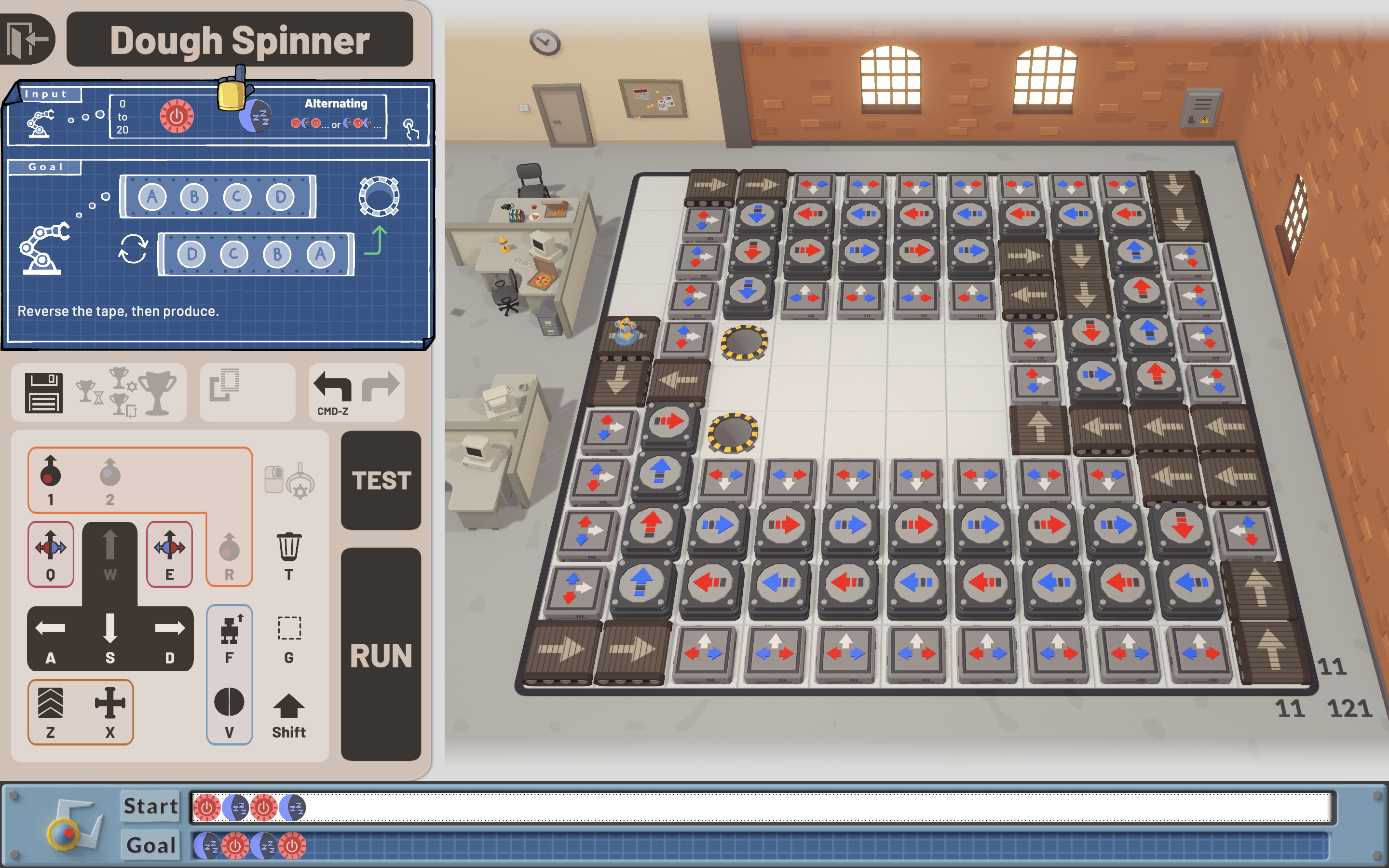 My first setup which utilises almost every single square